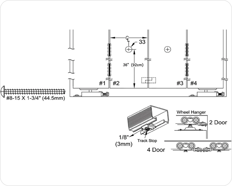 Adjust snubber (track stop)
