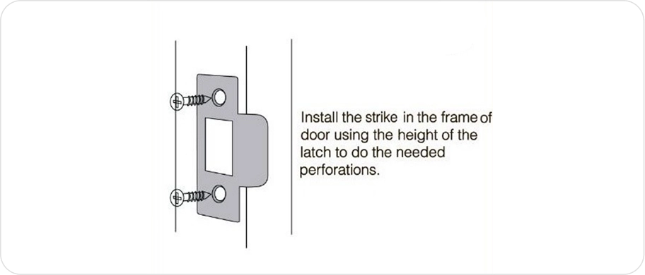 Strike plate installed in the jamb