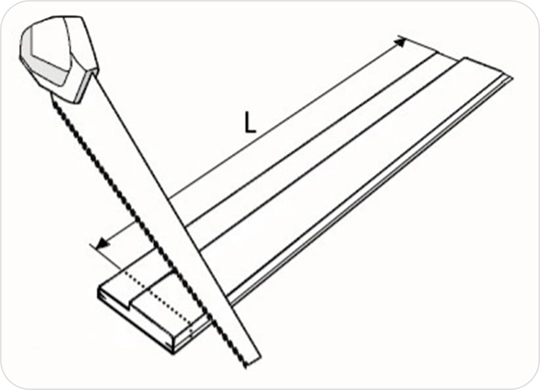 Cutting the jamb to length L