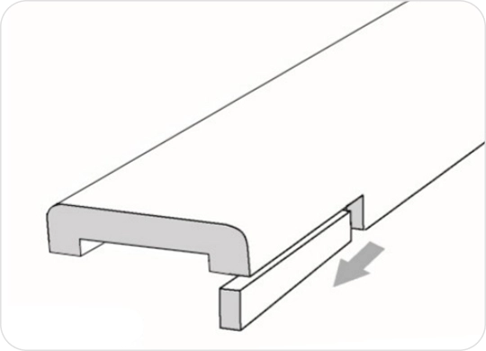 Removing the lateral leg to fit the casing