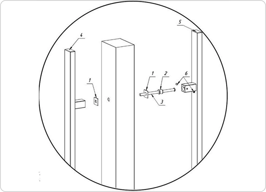 Pull handle — through-hole (double-side) fixing