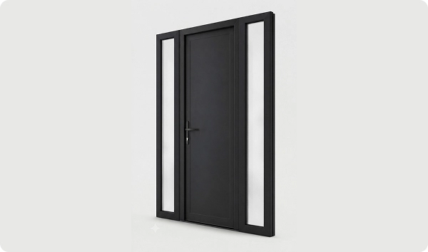 Metal-plastic entry door with sidelites — reference specifications