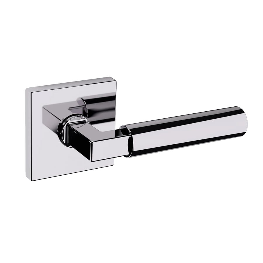 LONDON Modern Round Door Handle-Polished Chrome (Standard (USA)) || Modern Wood Interior Door with Hardware | Planum 0015 Walnut and Aluminum Strips | Single Panel Frame Trims | Bathroom Bedroom Sturdy Doors